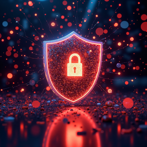 公安备案图标，盾牌形状，红色底色，白色五角星，安全认证标识