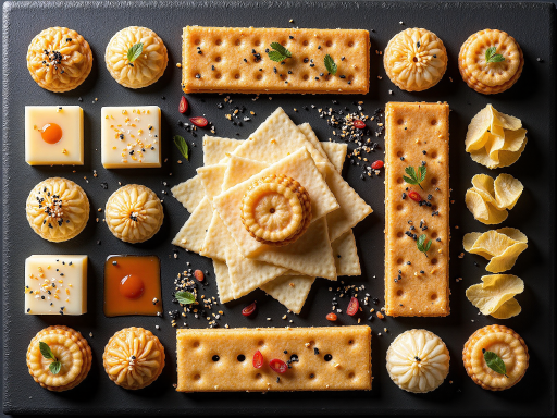 亳州特色小吃展示，传统糕点包装，精美的食品摆盘，温暖灯光效果